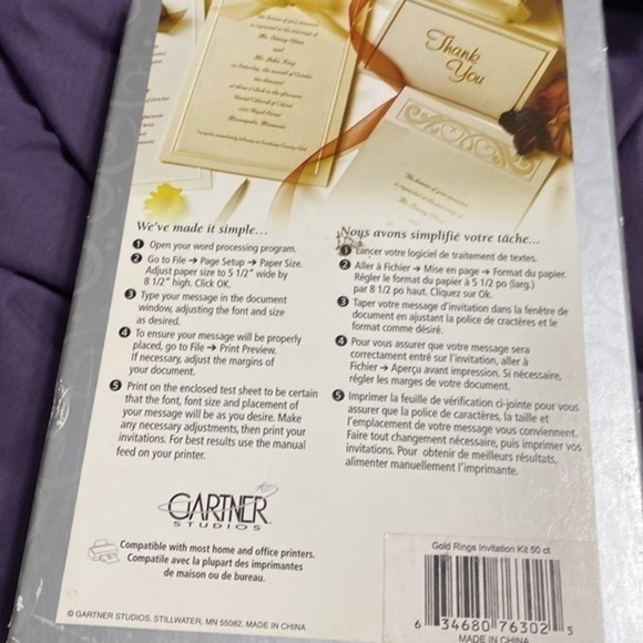Gartner Studio wedding invitation kit ( set of 2) 50 count each - Picture 4 of 7
